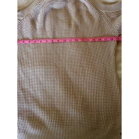 Guess Cold Shoulder Sweater Womens Beige Knit Los Angeles Top Sweater Xlarge - Picture 8 of 16
